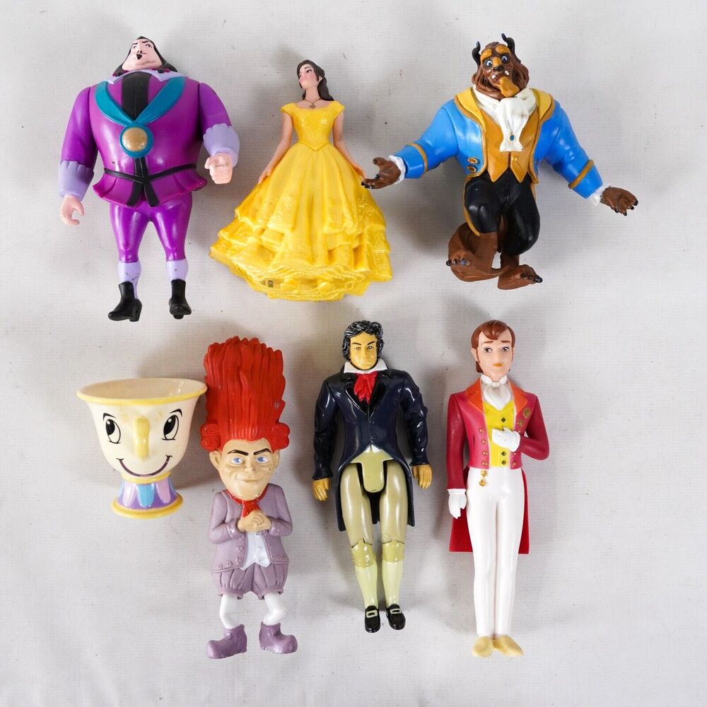 Disney Beauty & Beast Assorted Action Figures Retro Bulk Mixed Toy Lot Loose x7